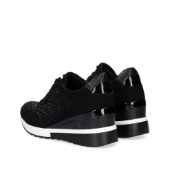 Sneaker Plataforma Ex25 Em Preto Com Brilhantes