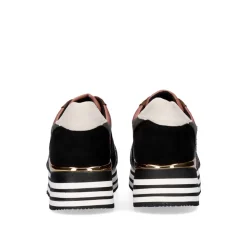 Sneaker Plataforma Ex41 Em Rosa Com Detalhes Em Cinza