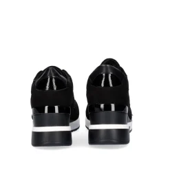 Sneaker Plataforma Ex25 Em Preto Com Brilhantes