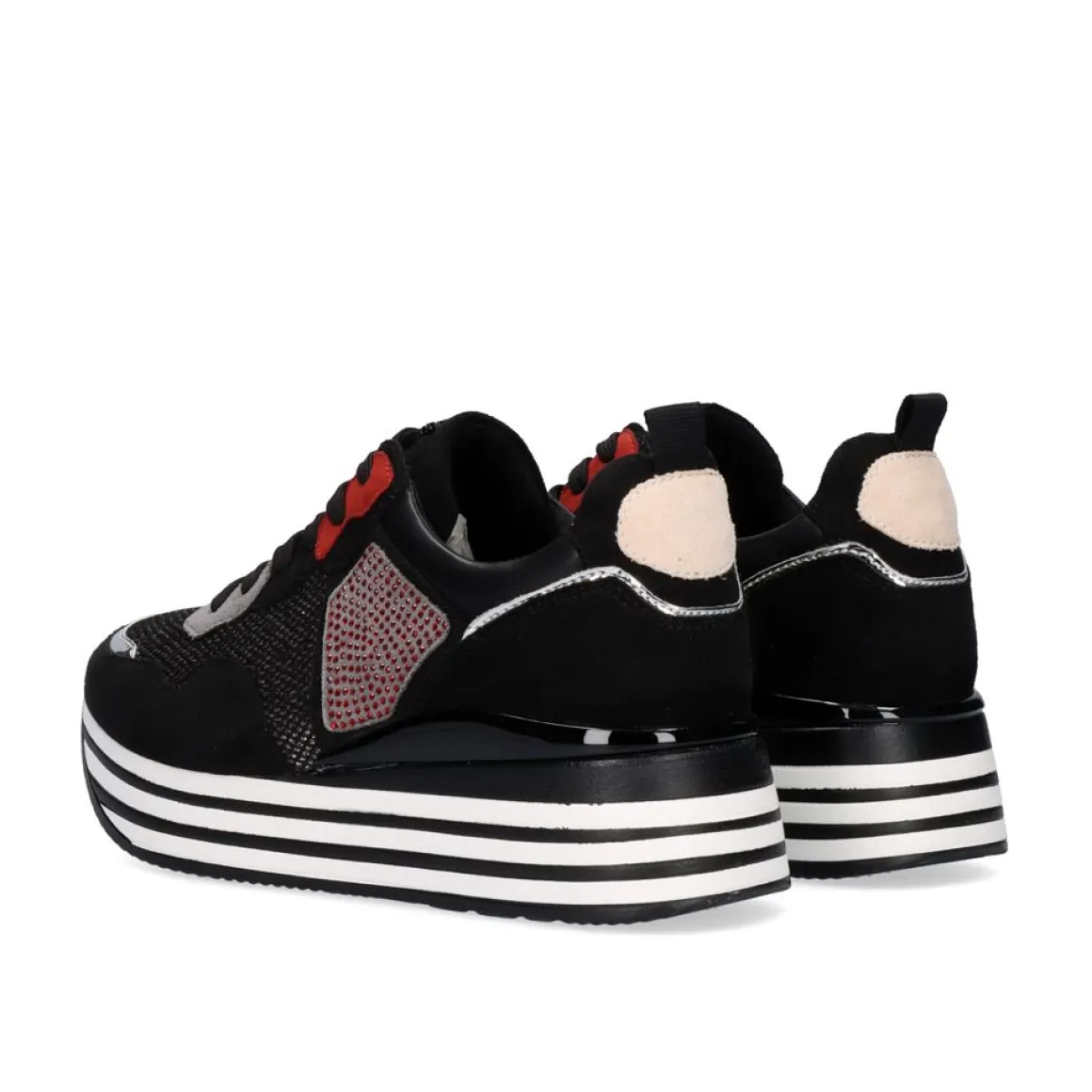 Sneaker Plataforma Rg2210 Preto-Vermelho