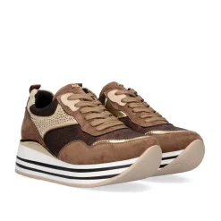 Sneaker Plataforma Rg2210B Em Bronze Brilhante