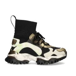 Tenis Exe Xy169-1 Couro Dourado