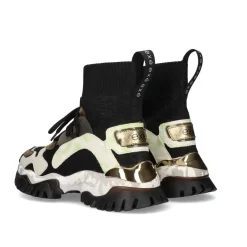 Tenis Exe Xy169-1 Couro Dourado