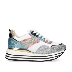 Tenis Glitter Plataforma 74-31Ex20 Multicolorido