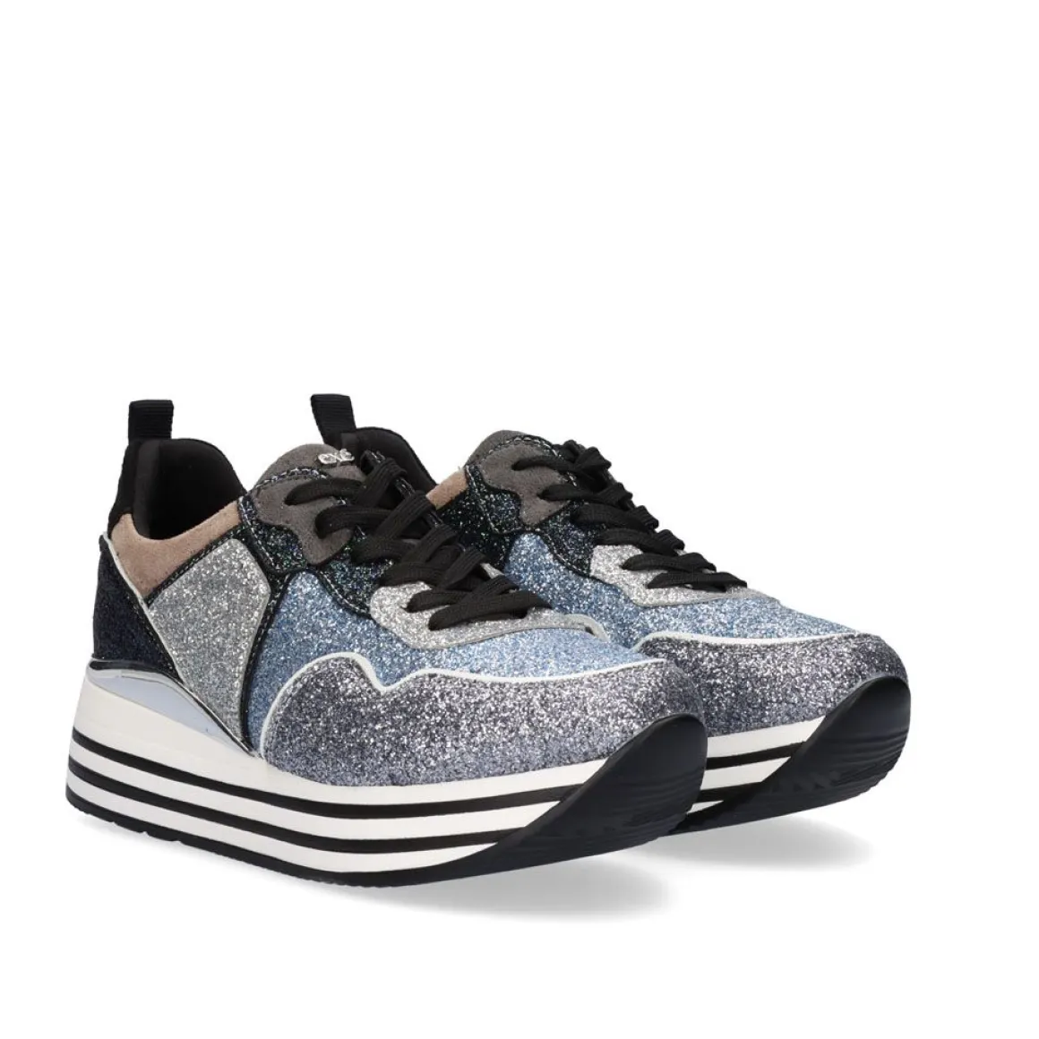 Tenis Glitter Plataforma 74-232Ex03 Pewter